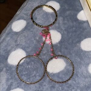 Elegant Pink and Gold Bracelet Set